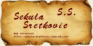 Sekula Sretković vizit kartica
